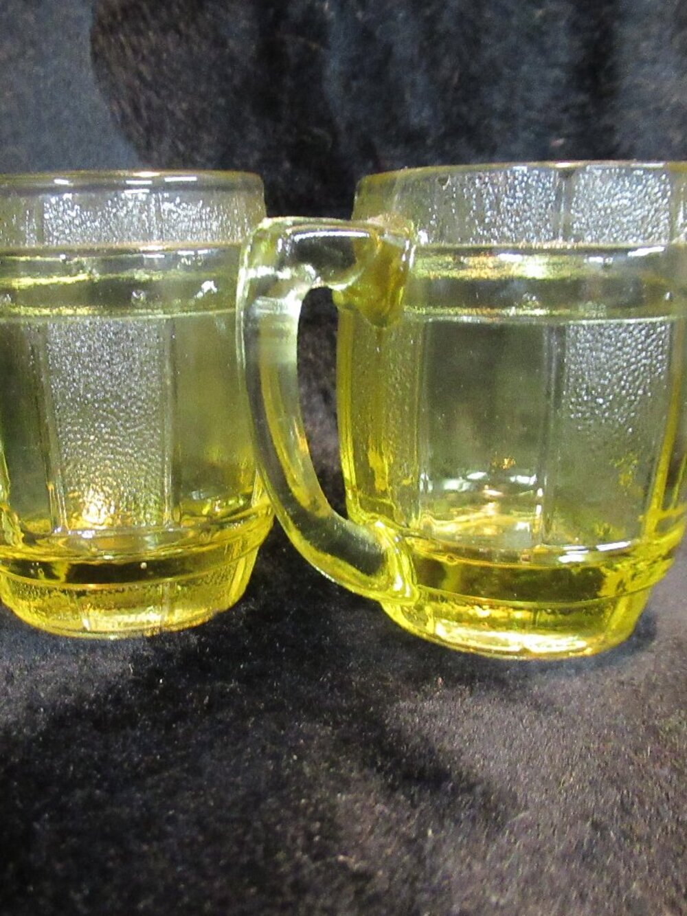 Vintage Amber Glass Barrel Shot Shooters Mugs Barware